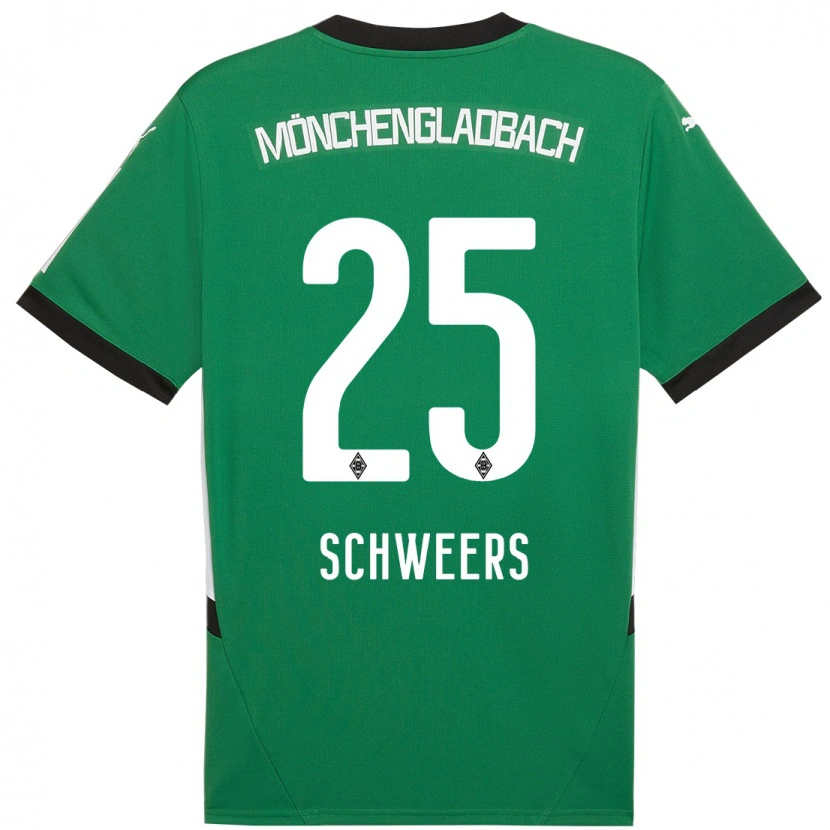 Danxen Män Lion Schweers #25 Grön Vit Bortatröja Matchtröjor 2024/25 Tröjor T-Tröja