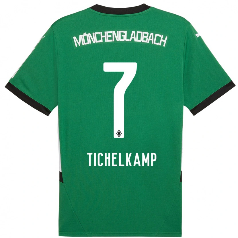Danxen Män Emily Tichelkamp #7 Grön Vit Bortatröja Matchtröjor 2024/25 Tröjor T-Tröja