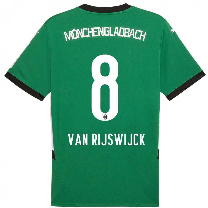 Danxen Män Britt Van Rijswijck #8 Grön Vit Bortatröja Matchtröjor 2024/25 Tröjor T-Tröja