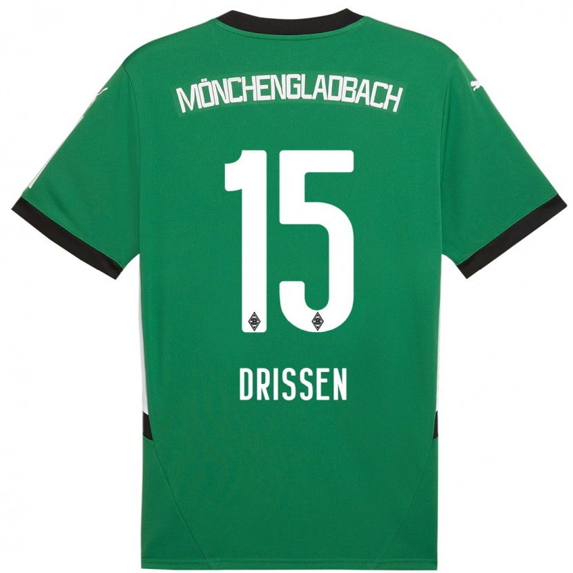 Danxen Män Sam Drissen #15 Grön Vit Bortatröja Matchtröjor 2024/25 Tröjor T-Tröja
