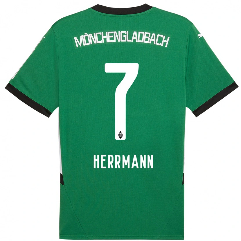 Danxen Män Patrick Herrmann #7 Grön Vit Bortatröja Matchtröjor 2024/25 Tröjor T-Tröja