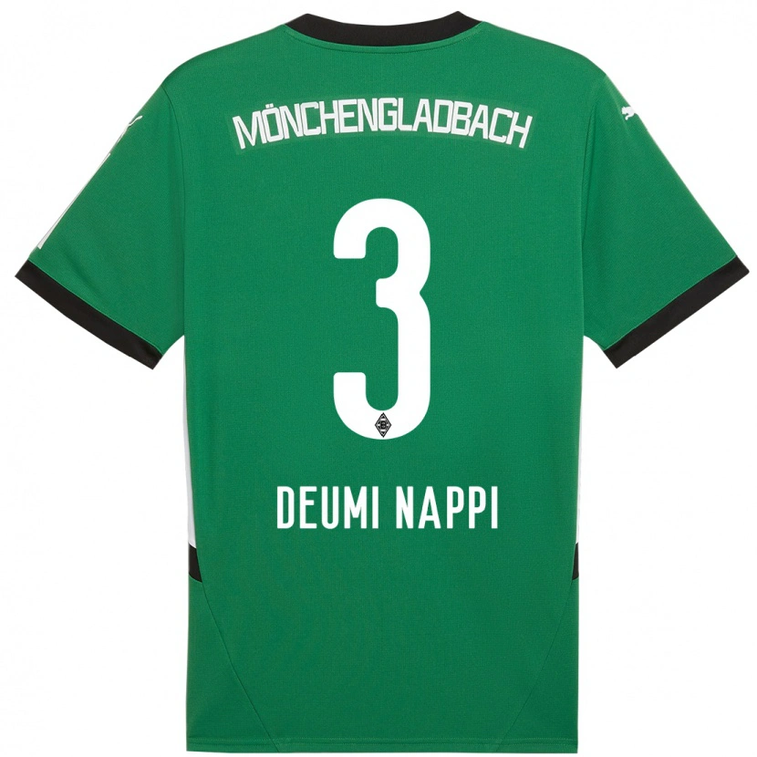Danxen Män Dimitrie Deumi Nappi #3 Grön Vit Bortatröja Matchtröjor 2024/25 Tröjor T-Tröja