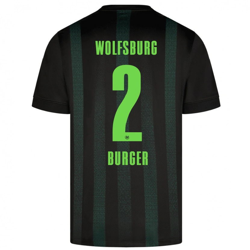 Danxen Män Jan Bürger #2 Mörkgrön Bortatröja Matchtröjor 2024/25 Tröjor T-Tröja