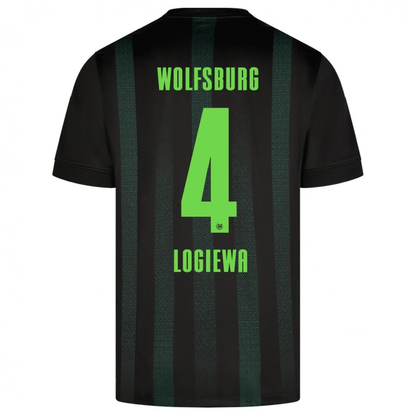 Danxen Män Luca Logiewa #4 Mörkgrön Bortatröja Matchtröjor 2024/25 Tröjor T-Tröja