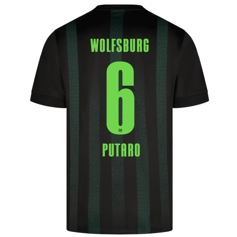 Danxen Män Luca Putaro #6 Mörkgrön Bortatröja Matchtröjor 2024/25 Tröjor T-Tröja