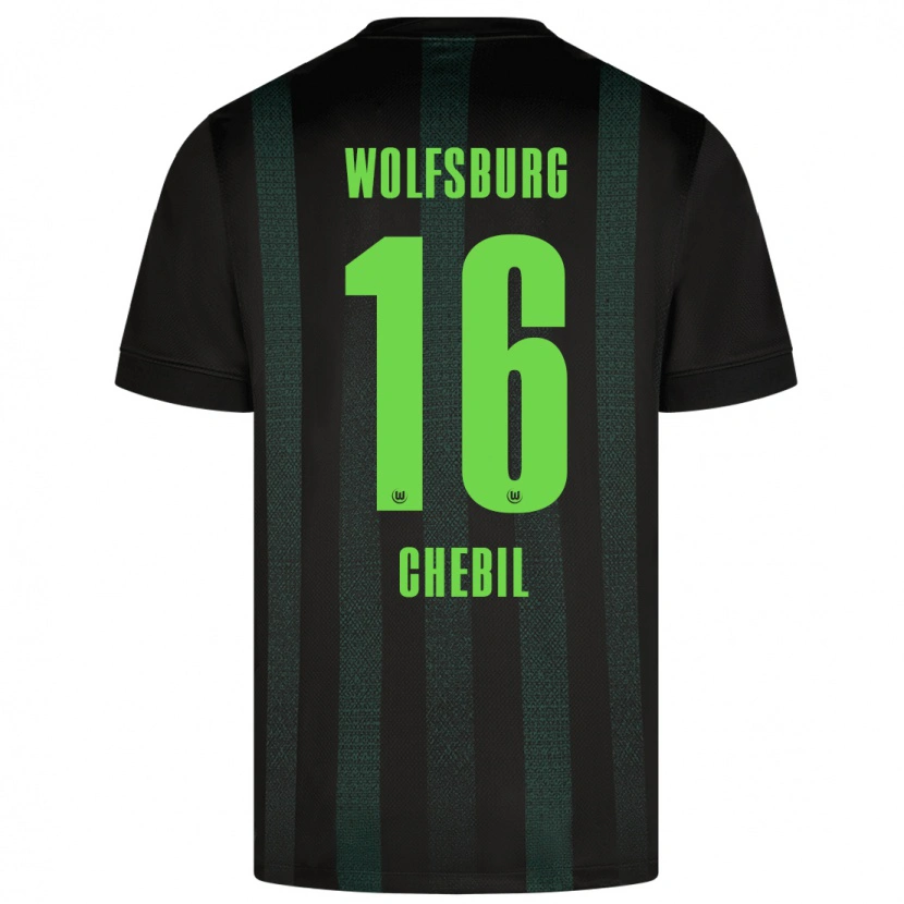 Danxen Män Yasin Chebil #16 Mörkgrön Bortatröja Matchtröjor 2024/25 Tröjor T-Tröja
