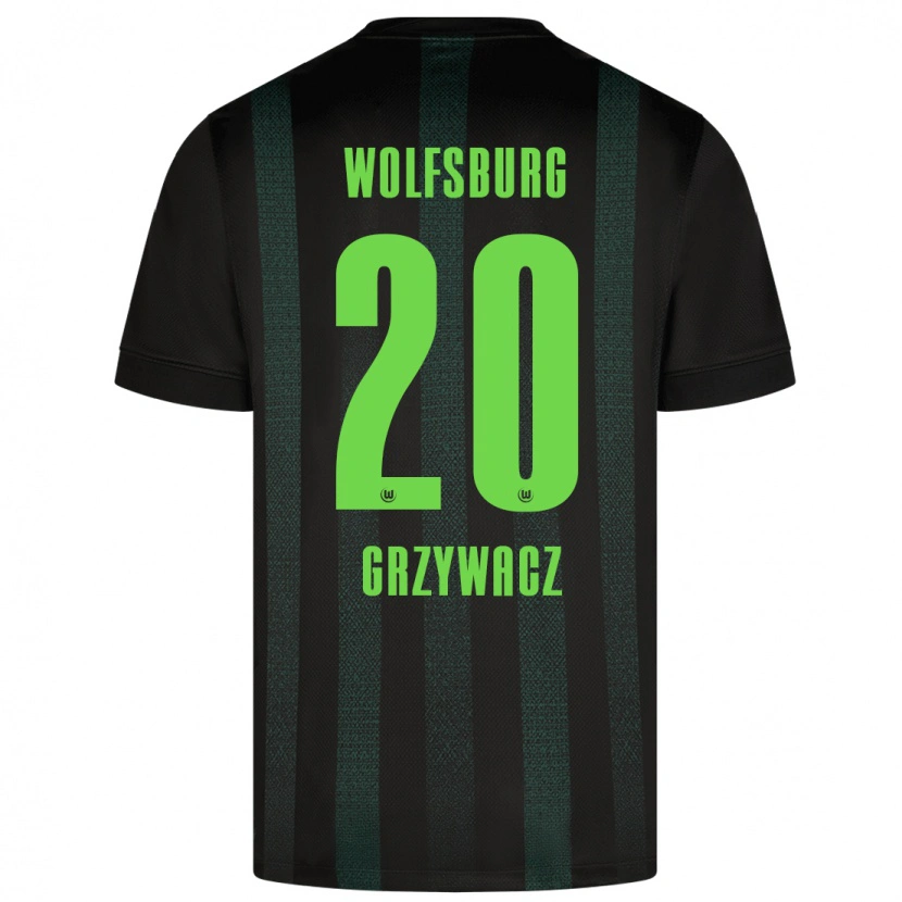 Danxen Män Eryk Grzywacz #20 Mörkgrön Bortatröja Matchtröjor 2024/25 Tröjor T-Tröja