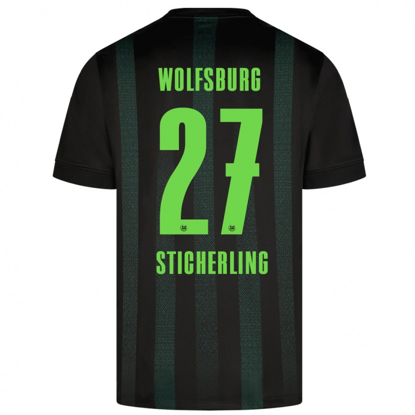 Danxen Män Carl-Anton Sticherling #27 Mörkgrön Bortatröja Matchtröjor 2024/25 Tröjor T-Tröja