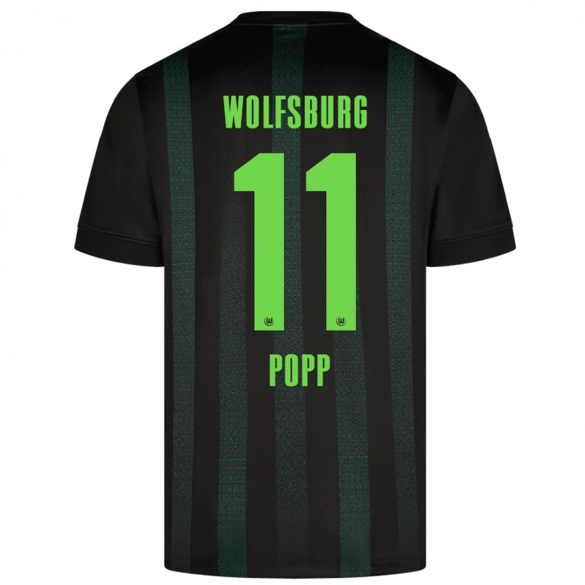Danxen Män Alexandra Popp #11 Mörkgrön Bortatröja Matchtröjor 2024/25 Tröjor T-Tröja