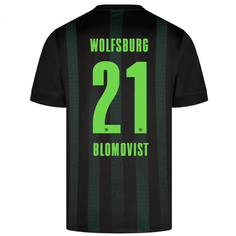Danxen Män Rebecka Blomqvist #21 Mörkgrön Bortatröja Matchtröjor 2024/25 Tröjor T-Tröja