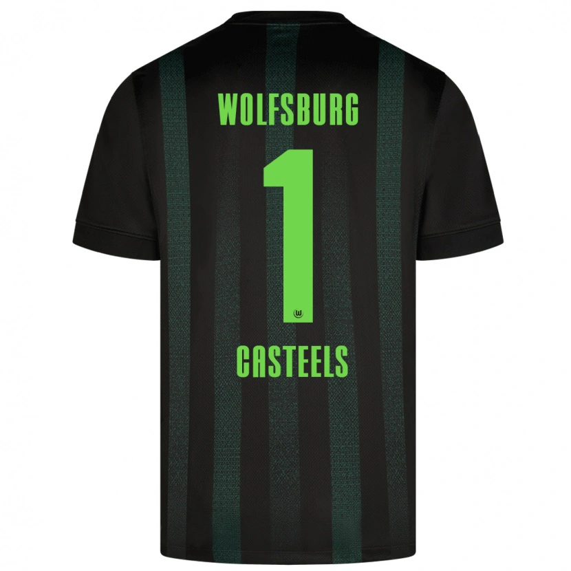 Danxen Män Koen Casteels #1 Mörkgrön Bortatröja Matchtröjor 2024/25 Tröjor T-Tröja