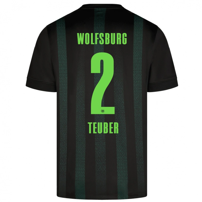 Danxen Män Julius Teuber #2 Mörkgrön Bortatröja Matchtröjor 2024/25 Tröjor T-Tröja
