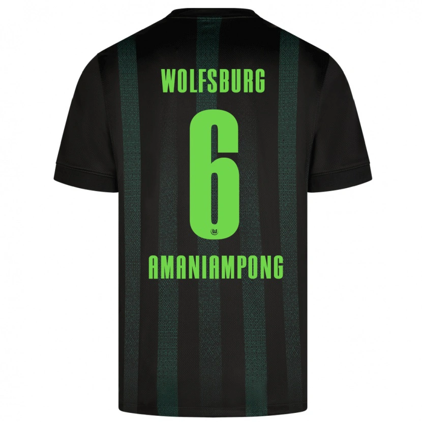 Danxen Män Marces Amaniampong #6 Mörkgrön Bortatröja Matchtröjor 2024/25 Tröjor T-Tröja