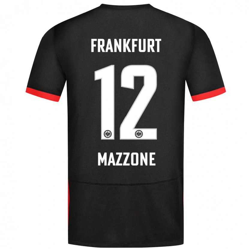 Danxen Män Matteo Mazzone #12 Svart Bortatröja Matchtröjor 2024/25 Tröjor T-Tröja