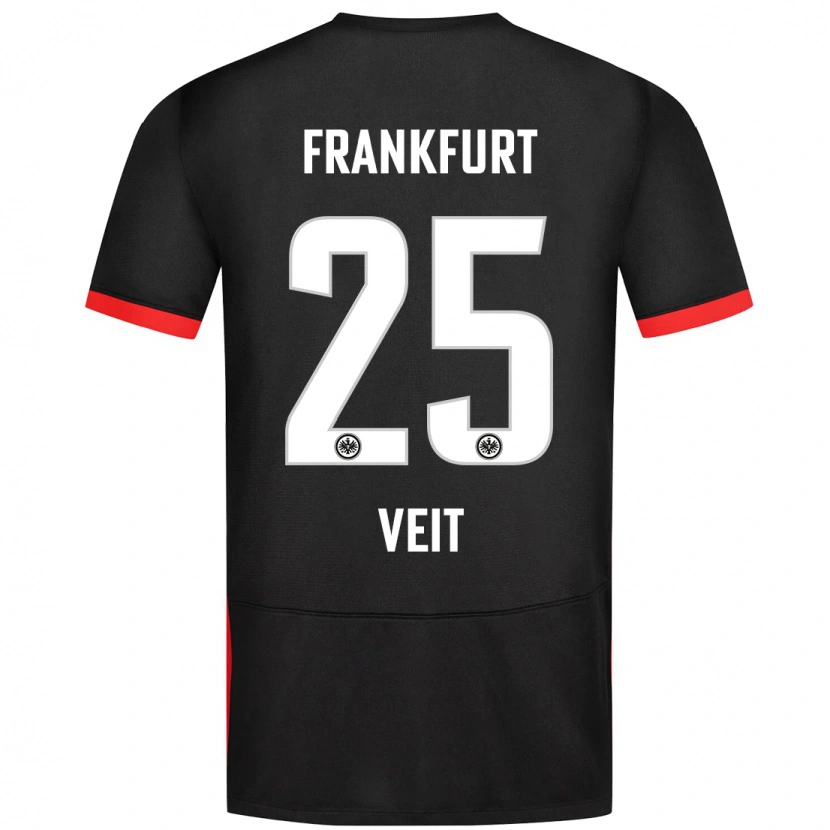 Danxen Män Jella Veit #25 Svart Bortatröja Matchtröjor 2024/25 Tröjor T-Tröja