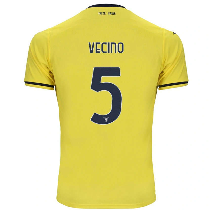 Danxen Män Matías Vecino #5 Gul Bortatröja Matchtröjor 2024/25 Tröjor T-Tröja