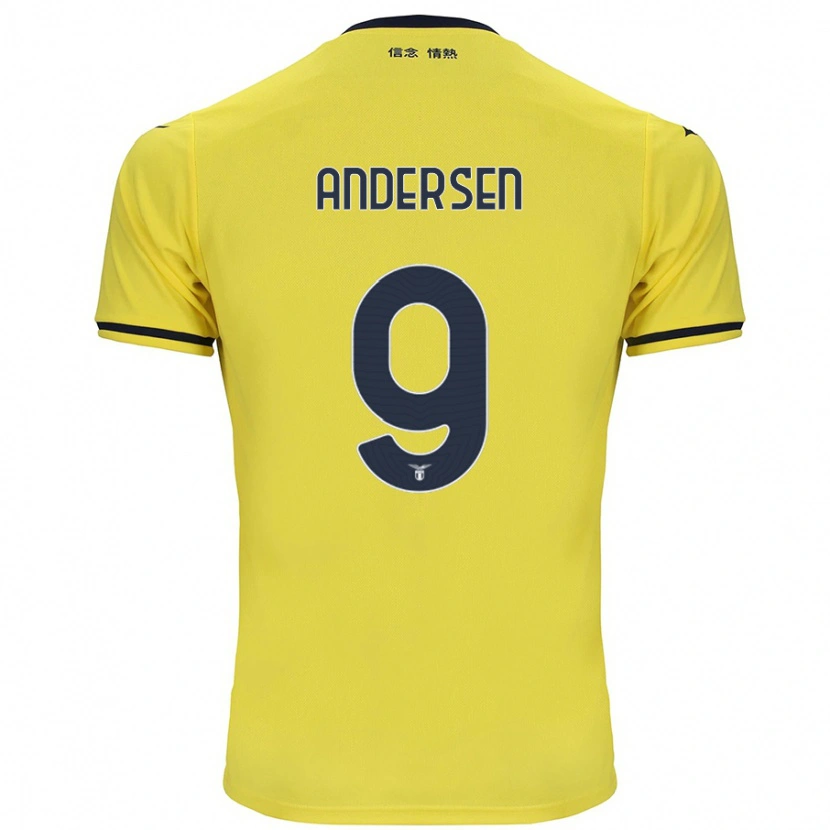 Danxen Män Signe Holt Andersen #9 Gul Bortatröja Matchtröjor 2024/25 Tröjor T-Tröja