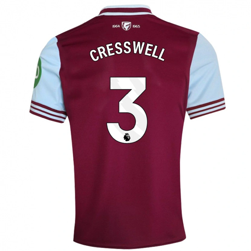 Danxen Kvinnor Aaron Cresswell #3 Mörkröd Hemmatröja Matchtröjor 2024/25 Tröjor T-Tröja