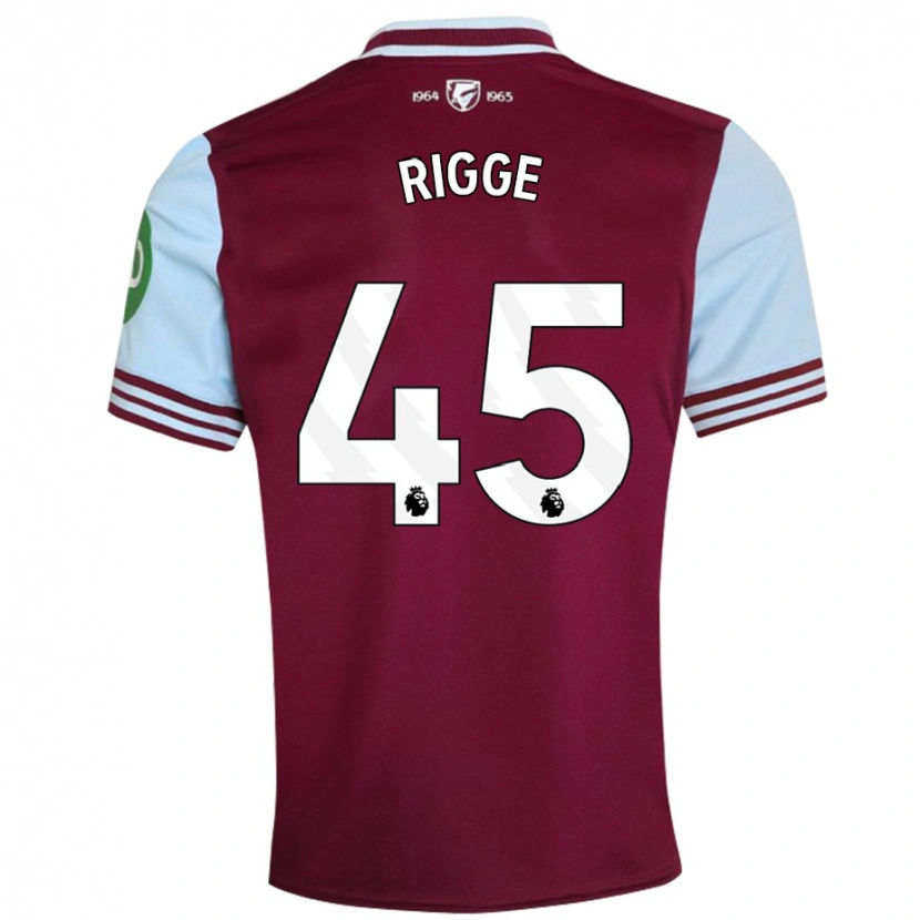 Danxen Kvinnor Daniel Rigge #45 Mörkröd Hemmatröja Matchtröjor 2024/25 Tröjor T-Tröja