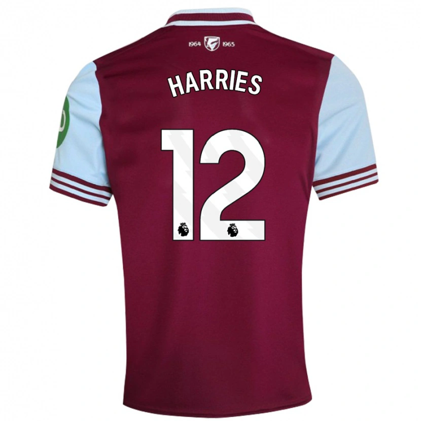 Danxen Kvinnor Emma Harries #12 Mörkröd Hemmatröja Matchtröjor 2024/25 Tröjor T-Tröja
