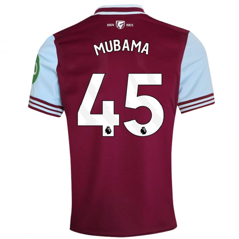 Danxen Kvinnor Divin Mubama #45 Mörkröd Hemmatröja Matchtröjor 2024/25 Tröjor T-Tröja