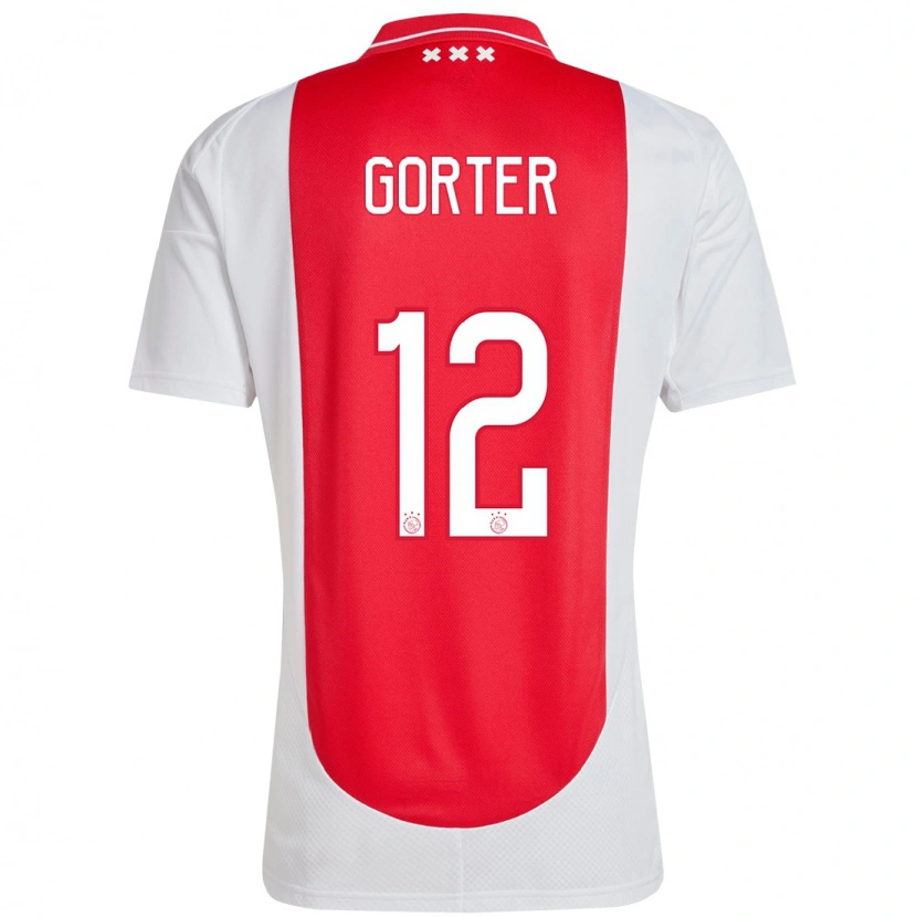 Danxen Kvinnor Jay Gorter #12 Röd Vit Hemmatröja Matchtröjor 2024/25 Tröjor T-Tröja