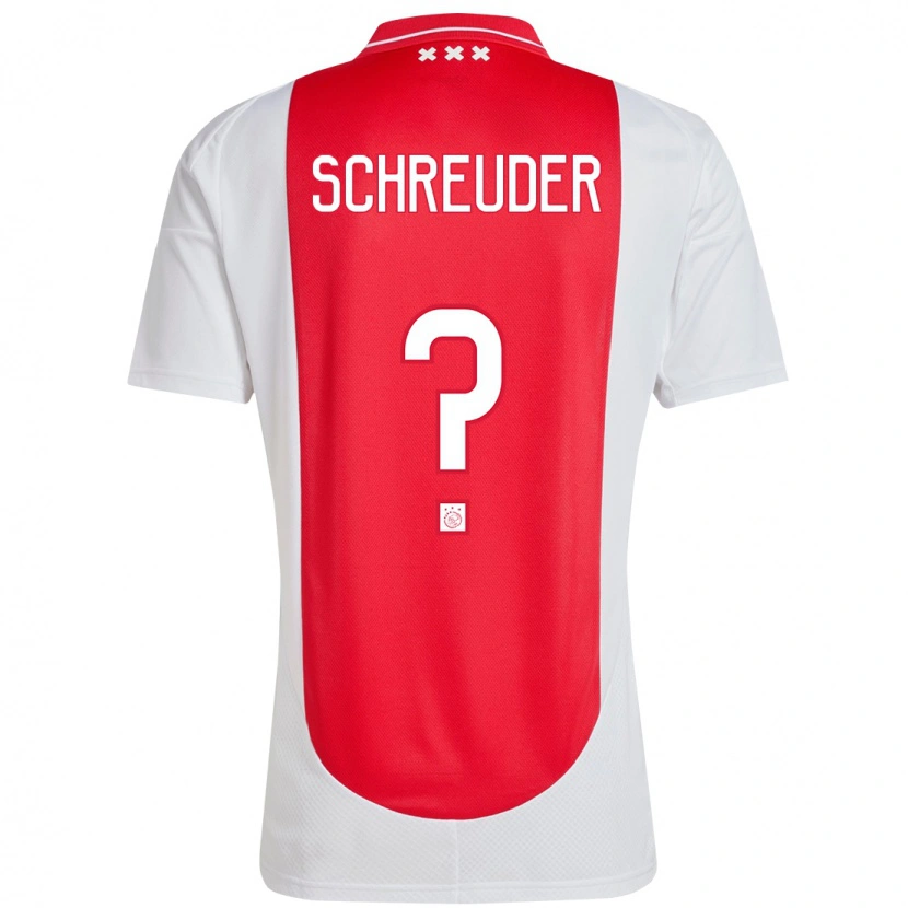 Danxen Kvinnor Timo Schreuder #0 Röd Vit Hemmatröja Matchtröjor 2024/25 Tröjor T-Tröja