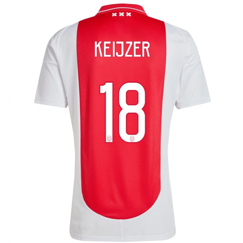 Danxen Kvinnor Milicia Keijzer #18 Röd Vit Hemmatröja Matchtröjor 2024/25 Tröjor T-Tröja