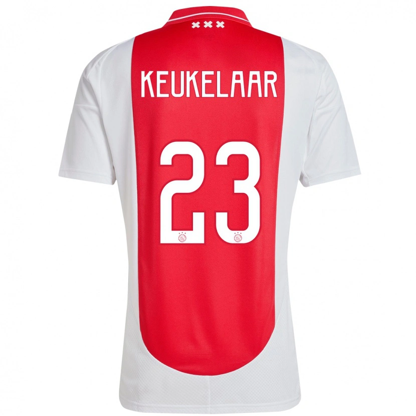Danxen Kvinnor Lotte Keukelaar #23 Röd Vit Hemmatröja Matchtröjor 2024/25 Tröjor T-Tröja