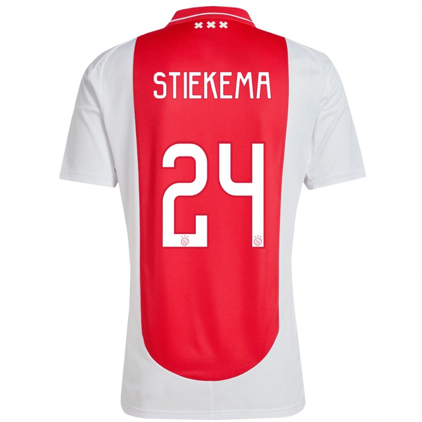 Danxen Kvinnor Iris Stiekema #24 Röd Vit Hemmatröja Matchtröjor 2024/25 Tröjor T-Tröja