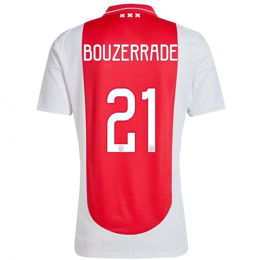 Danxen Kvinnor Zaina Bouzerrade #21 Röd Vit Hemmatröja Matchtröjor 2024/25 Tröjor T-Tröja