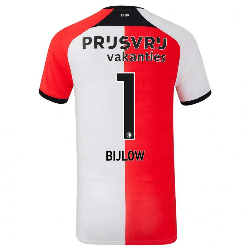 Danxen Kvinnor Justin Bijlow #1 Röd Vit Hemmatröja Matchtröjor 2024/25 Tröjor T-Tröja