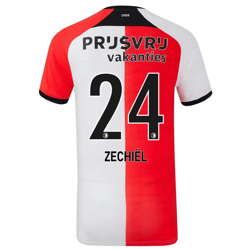 Danxen Kvinnor Gjivai Zechiël #24 Röd Vit Hemmatröja Matchtröjor 2024/25 Tröjor T-Tröja