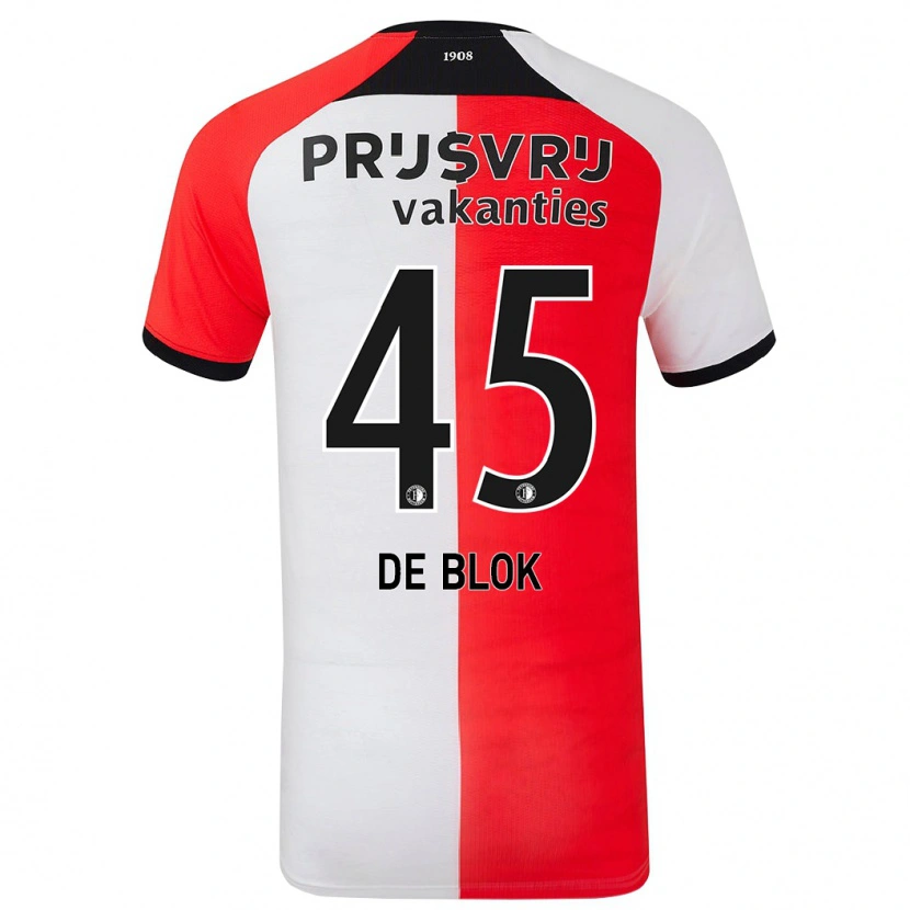 Danxen Kvinnor Lars De Blok #45 Röd Vit Hemmatröja Matchtröjor 2024/25 Tröjor T-Tröja