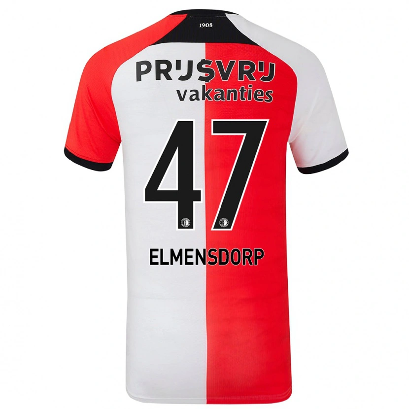 Danxen Kvinnor Paris Elmensdorp #47 Röd Vit Hemmatröja Matchtröjor 2024/25 Tröjor T-Tröja