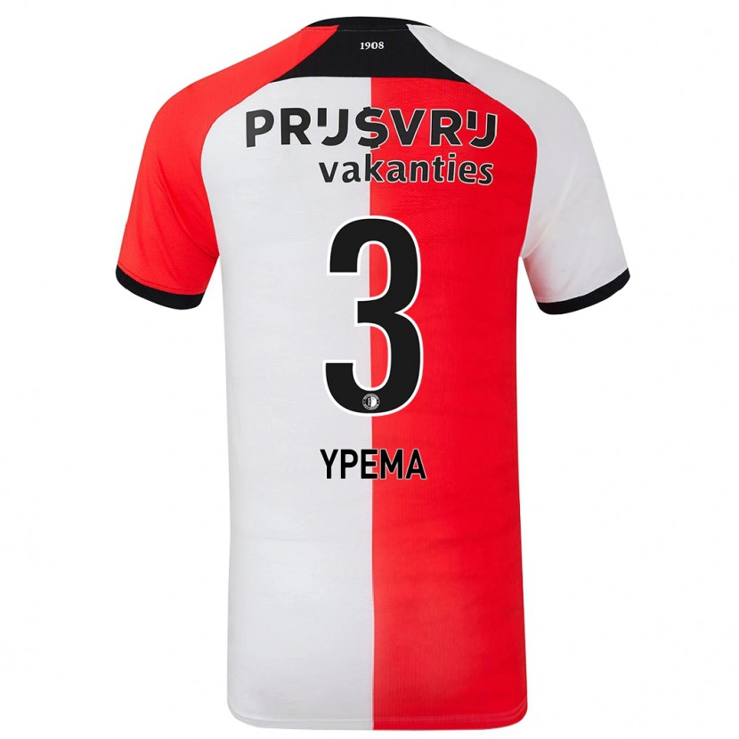 Danxen Kvinnor Danique Ypema #3 Röd Vit Hemmatröja Matchtröjor 2024/25 Tröjor T-Tröja