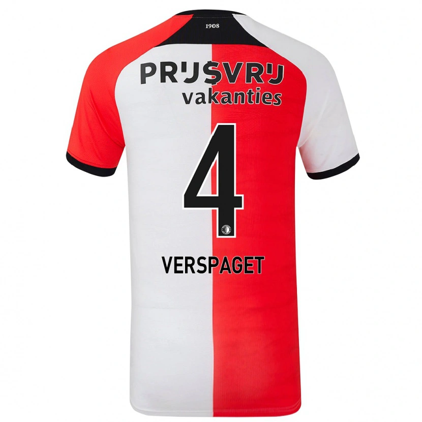 Danxen Kvinnor Amber Verspaget #4 Röd Vit Hemmatröja Matchtröjor 2024/25 Tröjor T-Tröja
