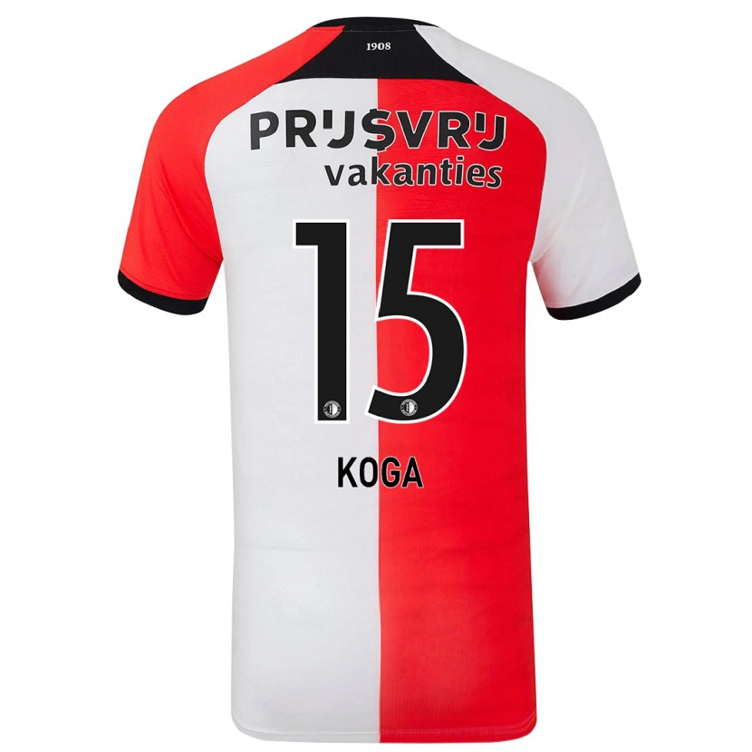 Danxen Kvinnor Tōko Koga #15 Röd Vit Hemmatröja Matchtröjor 2024/25 Tröjor T-Tröja