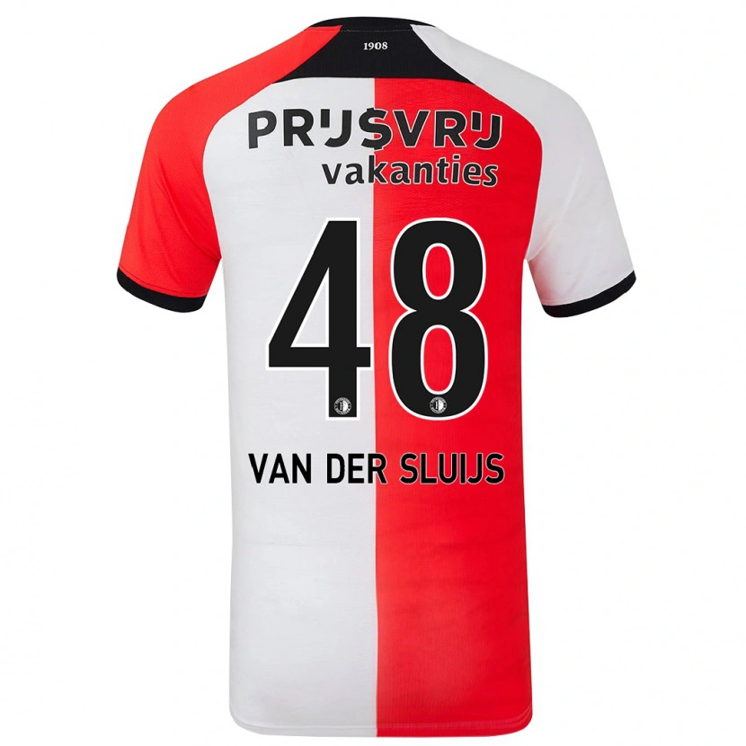 Danxen Kvinnor Joep Van Der Sluijs #48 Röd Vit Hemmatröja Matchtröjor 2024/25 Tröjor T-Tröja
