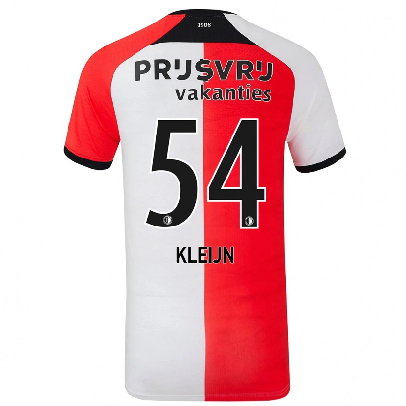 Danxen Kvinnor Mike Kleijn #54 Röd Vit Hemmatröja Matchtröjor 2024/25 Tröjor T-Tröja