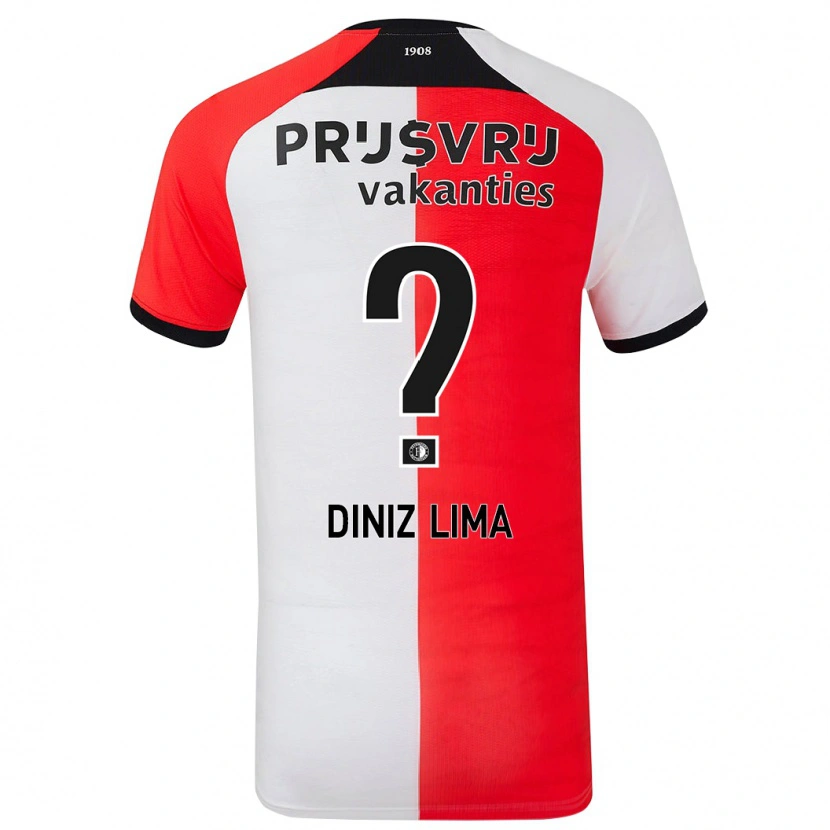 Danxen Kvinnor Lucas Diniz Lima #0 Röd Vit Hemmatröja Matchtröjor 2024/25 Tröjor T-Tröja