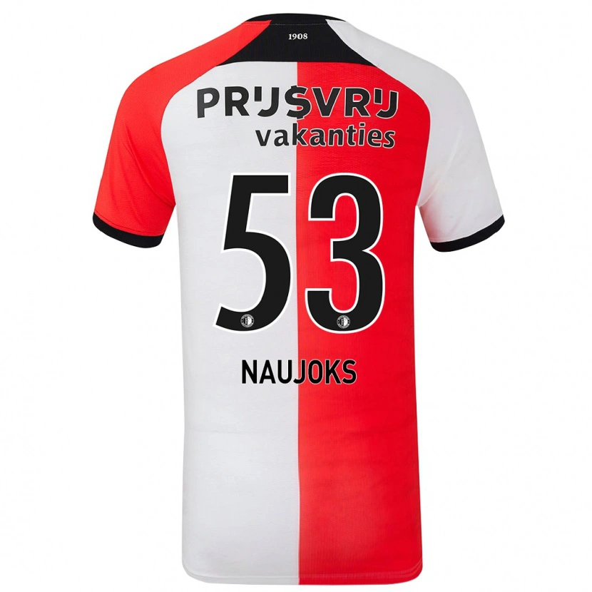 Danxen Kvinnor Noah Naujoks #53 Röd Vit Hemmatröja Matchtröjor 2024/25 Tröjor T-Tröja