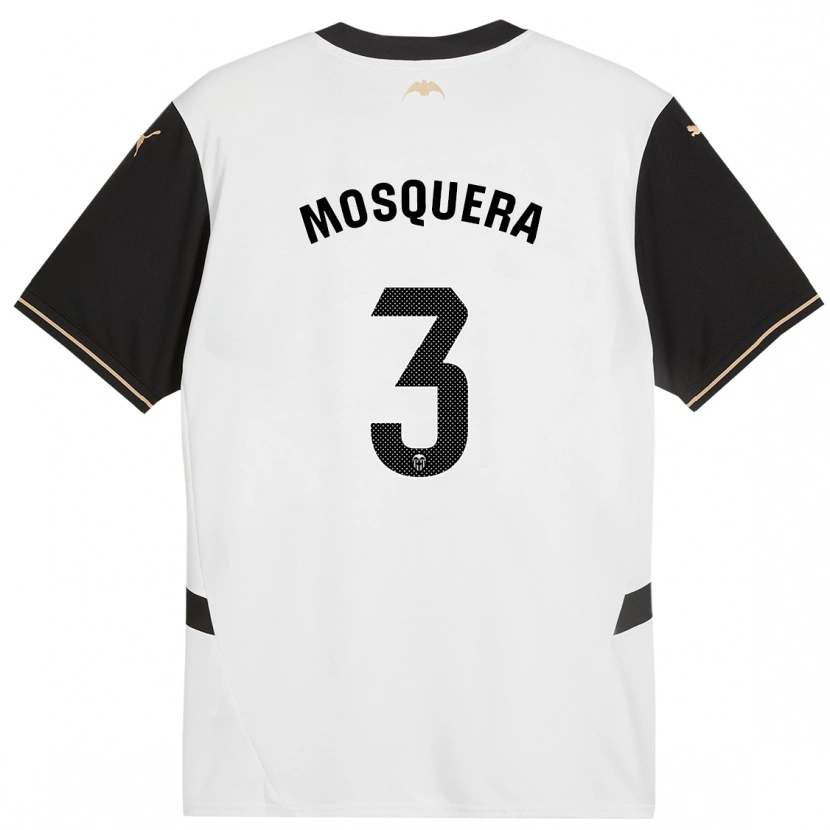 Danxen Kvinnor Cristhian Mosquera #3 Vit Svart Hemmatröja Matchtröjor 2024/25 Tröjor T-Tröja