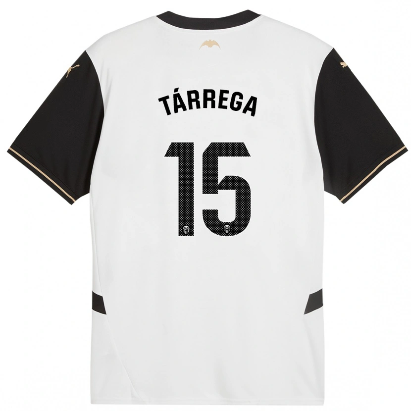 Danxen Kvinnor César Tárrega #15 Vit Svart Hemmatröja Matchtröjor 2024/25 Tröjor T-Tröja