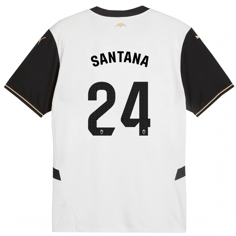 Danxen Kvinnor Ismael Santana #24 Vit Svart Hemmatröja Matchtröjor 2024/25 Tröjor T-Tröja