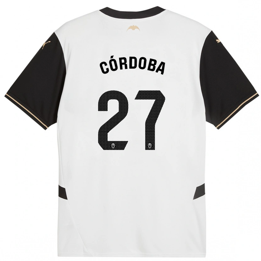 Danxen Kvinnor Iker Córdoba #27 Vit Svart Hemmatröja Matchtröjor 2024/25 Tröjor T-Tröja