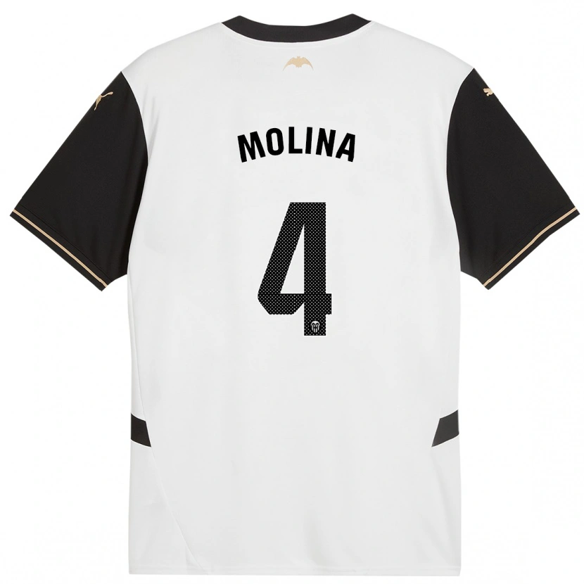 Danxen Kvinnor María Molina #4 Vit Svart Hemmatröja Matchtröjor 2024/25 Tröjor T-Tröja