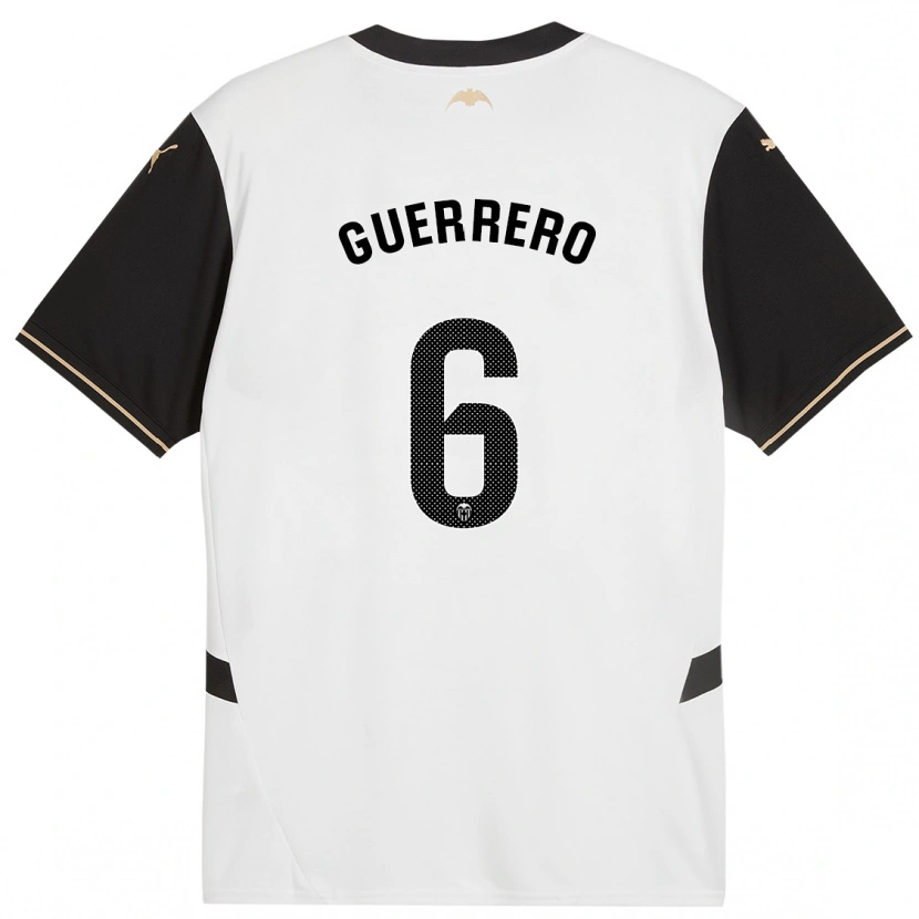 Danxen Kvinnor Paula Guerrero #6 Vit Svart Hemmatröja Matchtröjor 2024/25 Tröjor T-Tröja
