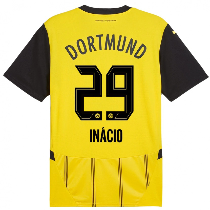 Danxen Kvinnor Samuele Inácio #29 Gul Svart Hemmatröja Matchtröjor 2024/25 Tröjor T-Tröja