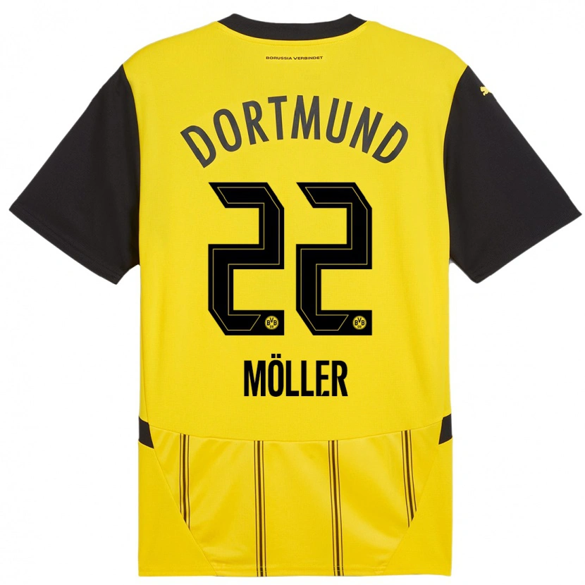 Danxen Kvinnor Paul Möller #22 Gul Svart Hemmatröja Matchtröjor 2024/25 Tröjor T-Tröja